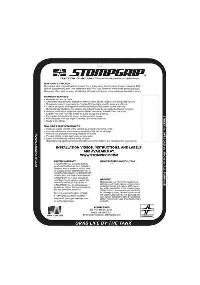Stompgrıp Unıversal Rally Tank Grıps Icon Black