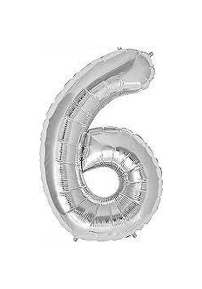 Ikm Rakam Balon-6 Gümüş 1 Adet