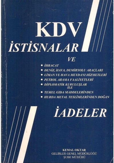 Kdv İstisnalar Ve İadeler - Kemal Oktar