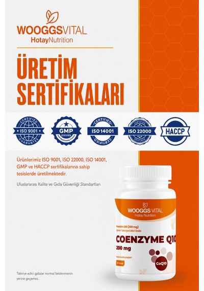 Wooggs Vital Koenzim Q10 200 Mg Takviye Edici Gıda 30 Tablet