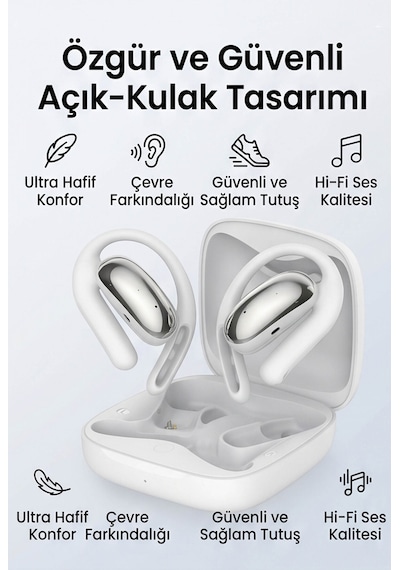 Ows Sporcu Kablosuz Bluetooth Kulaklık Kulak Üstü Ultra Konforlu Air Conduction Tipi Mt934