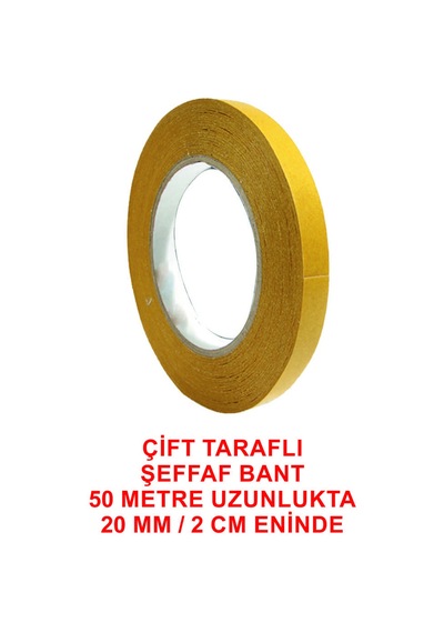 Çift Taraflı Şeffaf Bant 50 M. 20 Mm 1 Adet