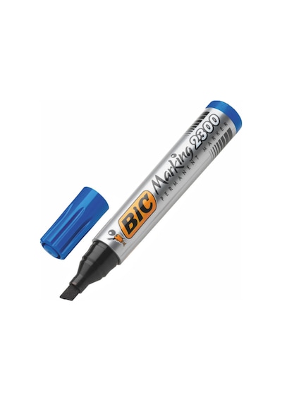 Bic Mavi Permanent Kalem Kesik Uç 2300 Mavi