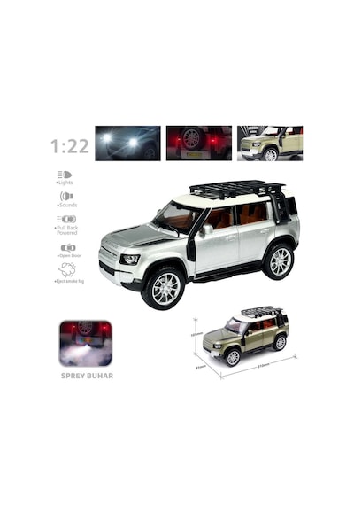 Hcl-510a Çek Bırak 1:22 Sesli Ve Işıklı Buharlı Df Metal Jeep Çok Renkli