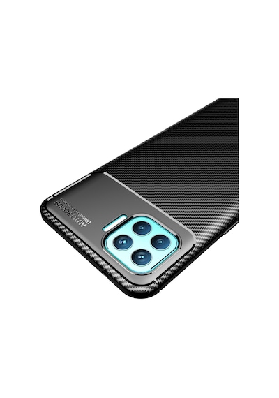Oppo A73 Kilif Lens Tam Koruma Karbon Tasarim Negro Silikon 463556055