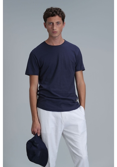 Lufian Erkek Junya Basic T-shirt 111020203 Açık Lacivert