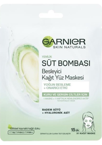 Garnier Süt Bombası Besleyici Kağıt Yüz Maskesi - Badem Sütü