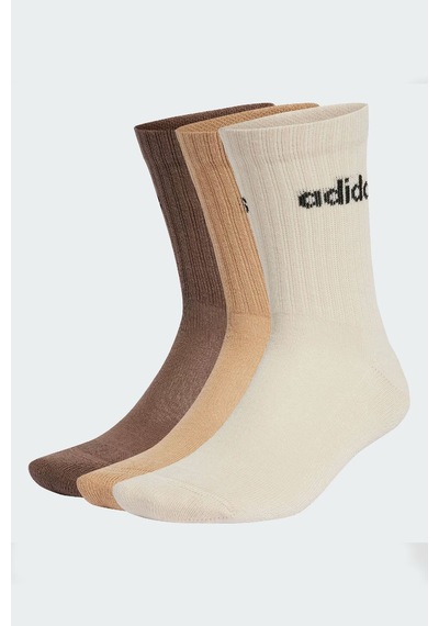 Adidas Linear Crew Yastıklamalı Çorap - 3 Çift Wonder White