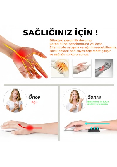 Microcase Ortopedik Klavye Bilek Destek Kaydırmaz Taban Ergonomik Klavye Önü Bilek Destek Pedi - Al5372 Siyah