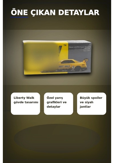 Sarı 1/64 Ölçek Lb-er34 Nissan Skyline Super Silhouette Diecast Model Araba Bx-313332