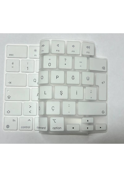 Arabulalaca Apple Uyumlu MacBook Pro 16.2 A2485 Türkçe Silikon Klavye Beyaz