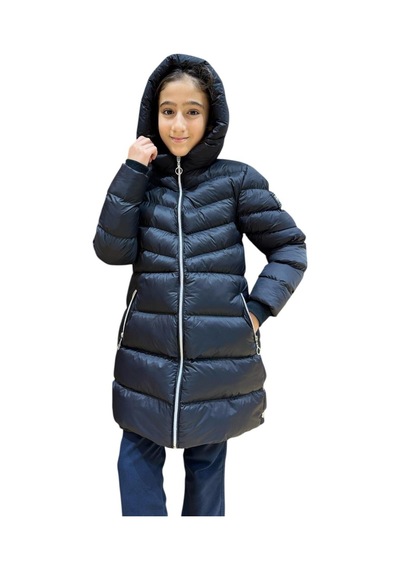 Kız Çocuk Kapüşonlu Kışlık Şişme Mont 51338 Siyah