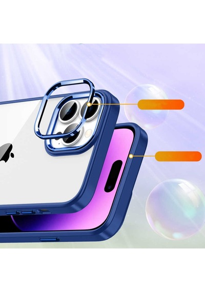 Zeyline Apple Uyumlu iPhone 14 Pro Max Zore Flora Kapak-sierra Mavi