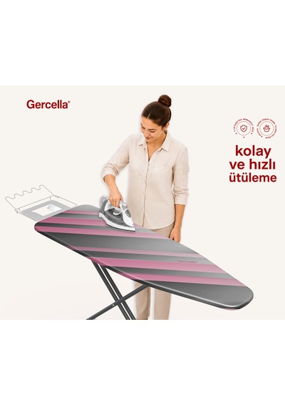 Hediyeli Sweety Battal Boy Xxl Beden 60x162 Cm Ütü Masası Kılıfı Pembe-gri