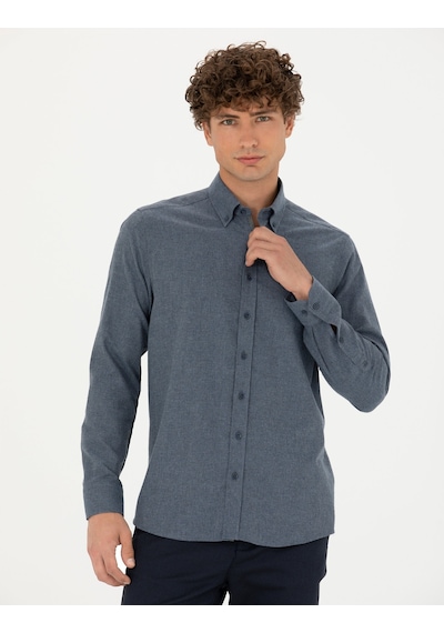 Pierre Cardin Erkek Koyu Mavi Gömlek Desenli 50275625-vr032 Koyu Mavi