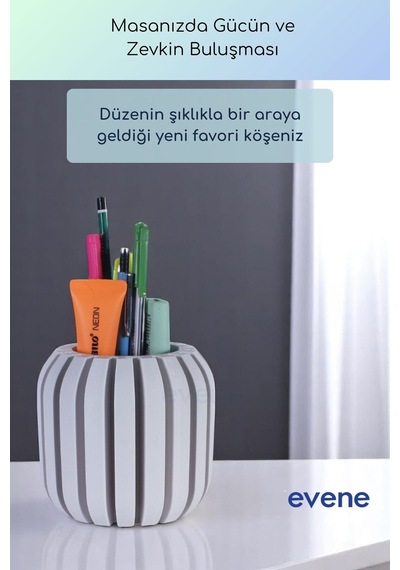 Kalemlik Masa Kalemliği Organizer Kalemlik Beyaz Renk Model 79 Çok Renkli