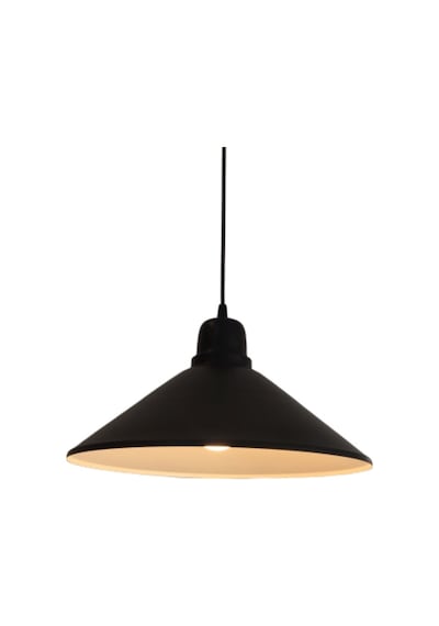 Retro Metal Sarkıt Avize Siyah Içi Beyaz 38 Cm
