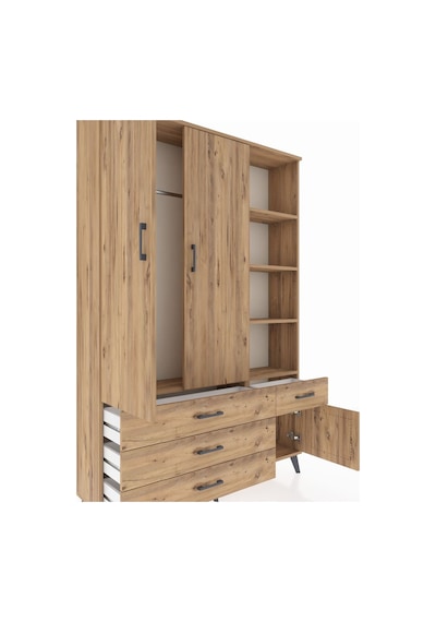 Arges Dolap 5 Raflı 4 Çekmeceli Tek Askılı 132x30x195 Çam-çam/çam Atlas Çam/atlas Çam Arges Dolap 5 Raflı 4 Çekmeceli Tek Askılı 132x30x195 Çam-çam/çam Atlas Çam/atlas Çam