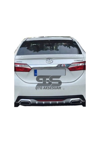 Toyota Corolla Uyumlu 2013-2018 Difüzör Arka Tampon Eki 2 Egzoz Çıkışlı Gri Reflektörlü Sts Oto Aksesuar