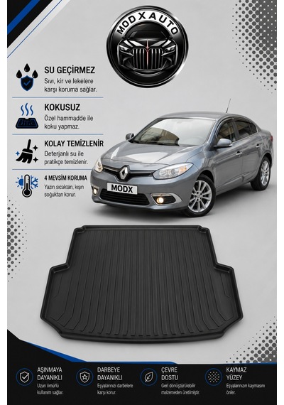 Renault Fluence 2012 Model Araca Özel Bagaj Havuzu Premium A+