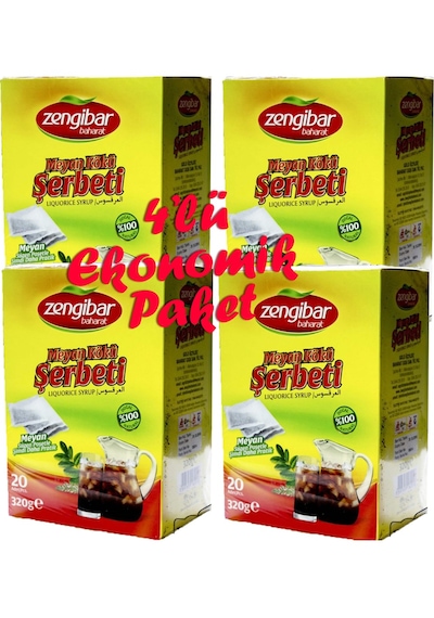 Zengibar 4'lü Ekonomik Paket Zengibar Meyan Kökü Şerbeti 320 Gr.