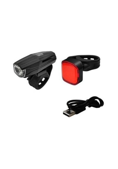Jıng-yı Ön Arka Şarjlı Faf 450 Lümen Stop Set Jy-7029 + Jy-6217t Siyah  - Kırmızı