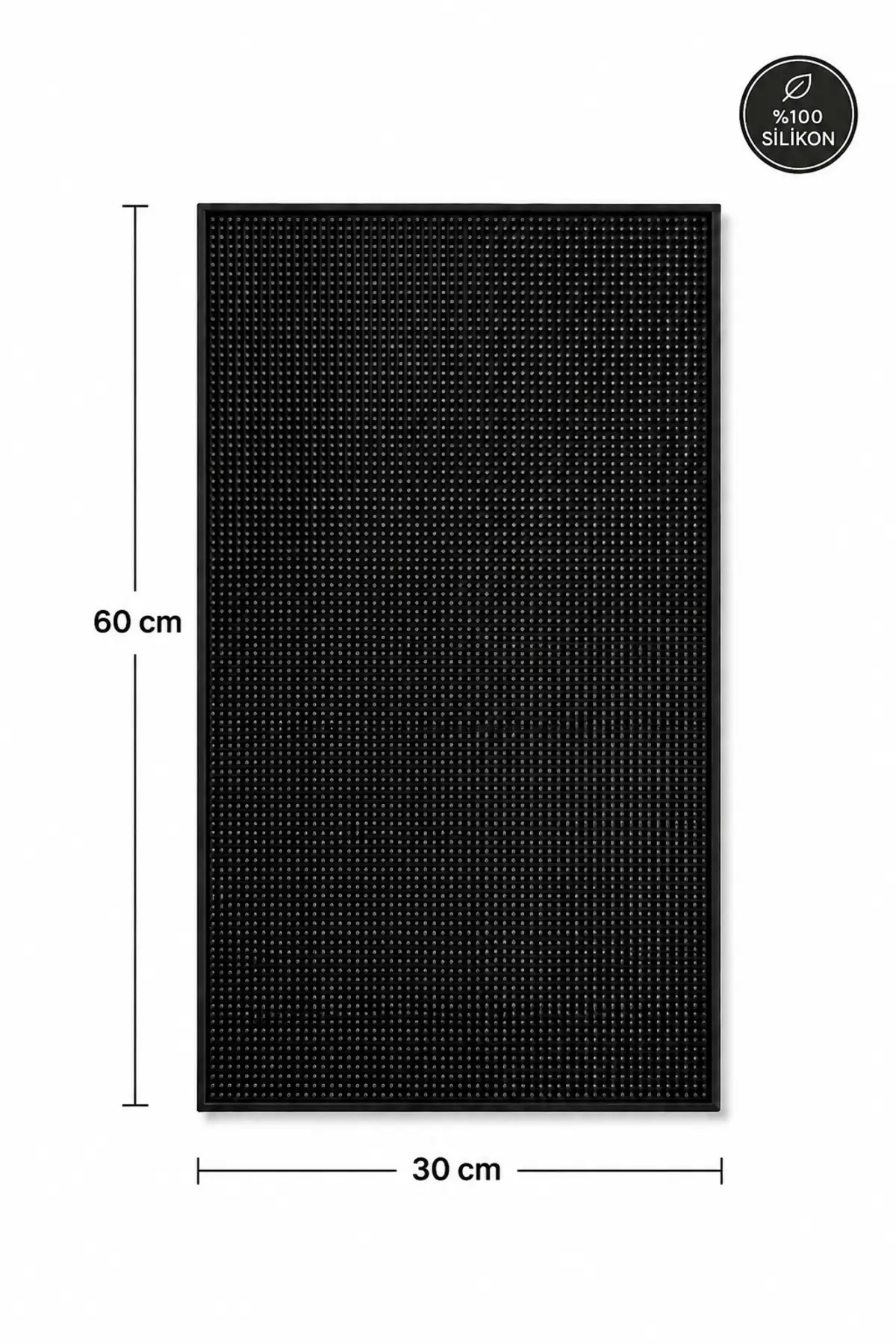 Bar Mat 60x30 %100 Silikon Kaymaz Tezgah Koruyucu Mutfak / Kafe / Bar Siyah