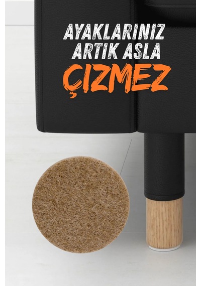48 Adet Kendinden Yapışkan Mobilya Keçesi Masa Ve Sandalye Ayak Koruyucu Kaydırmaz Zemin 20 Mm 48 Adet 48 Adet