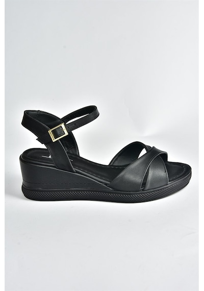 Fox Shoes  Siyah Dolgu Topuklu Kadın K674305009 Siyah