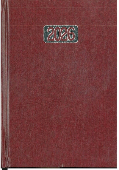 Sim 2026 Ajanda 14x20 Günlük Cilt Bezli Ekonomik Bordo Hafta Sonları Birleşiktir Bordo