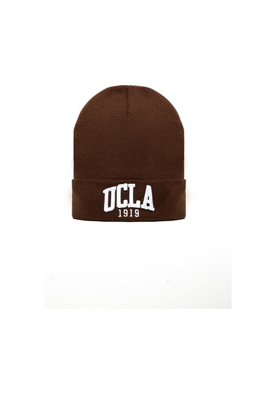 Ucla Lanıta Kahve Bere Nakışlı - Unisex Bere Kahve