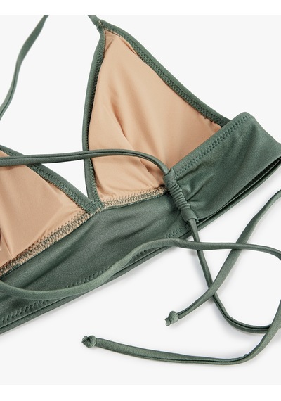 Koton Sırt Bağlama Detaylı Bralet Bikini Üst Haki 6sak10017mm