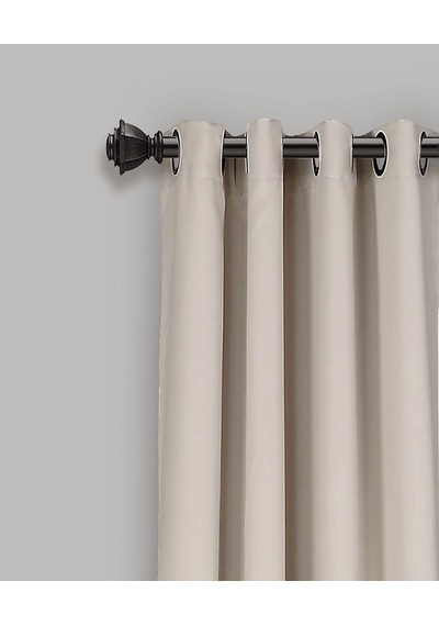 Yalıtımlı Gromet Karartma Perdeleri Panel Çifti, 132 Cm G X 213 Cm U, Buğday
