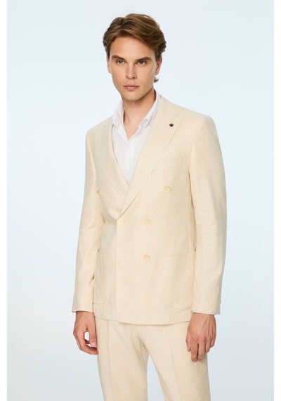 Morven Erkek Bej Keten Trend Desenli Slim Fit Sivri Yaka Kuruvaze Takım Elbise 26ys001005653 Bej Morven Erkek Bej Keten Trend Desenli Slim Fit Sivri Yaka Kuruvaze Takım Elbise 26ys001005653 Bej