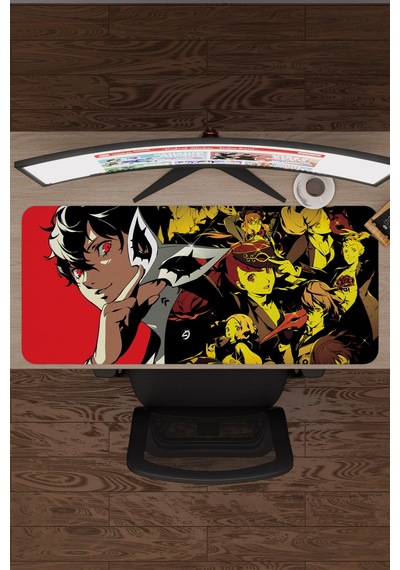 Persona 5 Kaymaz Dikişli Kauçuk Oyuncu Mousepad V1 - 90x40 Xxl Gaming Mouse Pad Fare Altlığı