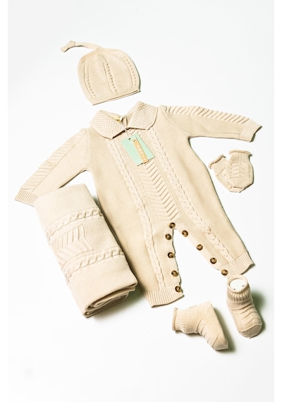 Zeni Baby Yeni Doğan 5'li Örme Triko Tulum Set Çok Renkli
