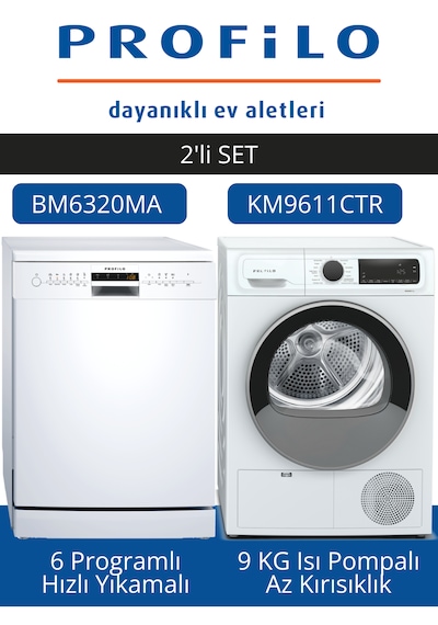 Profilo BM6320MA - KM9611CTR 2'li Beyaz Eşya Set