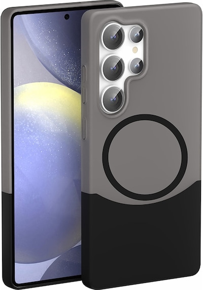 Galaxy Uyumlu S25 Ultra Kılıf M-safe Şarj Özellikli Mıknatıslı Hptk Duble Kapak - Siyah Siyah