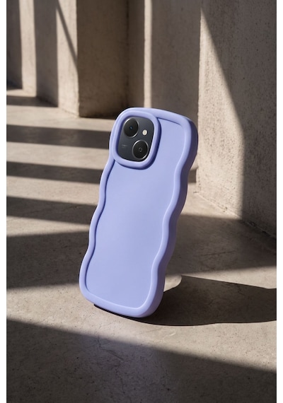 Tecno Spark 40c / Pop 10 Pro Uyumlu Dalgalı Tasarım Kamera Korumalı Mat Silikon Telefon Kılıfı-54221 Mor