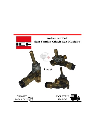 Icf Ankastre Ocak Gaz Musluğu Yandan Sarı Valf  Yedek Par - 396838642