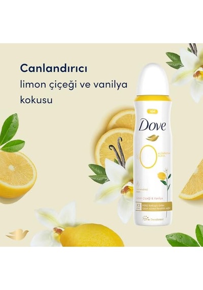 Dove Kadın Deodorant%0 Alüminyum Limon Çiçeği & Vanilya 150ml