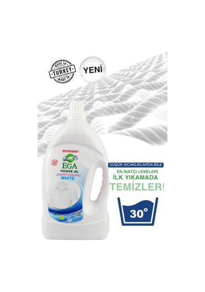 Ega Kimya Power Jel Renkli + Beyaz Sıvı Yıkama Deterjanı 2 x 3900 ML