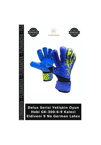 Delux Serisi Yetişkin Oyun Hobi Gk-300-6-9 Kaleci Eldiveni 9 No German Latex Çok Renkli