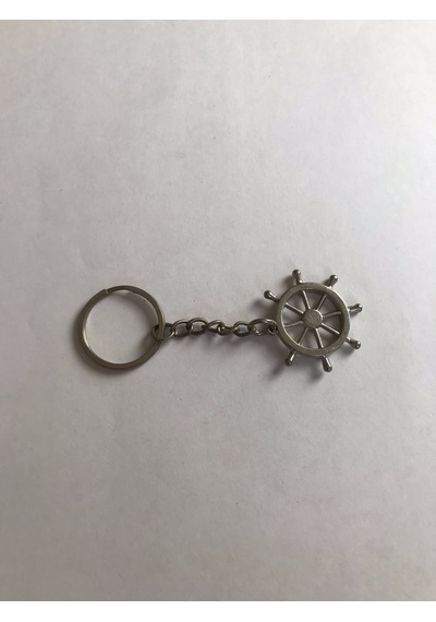 Bd Tekstil Gemici Model Gemi Dümeni Tasarım Gümüş Renkli Anahtarlık