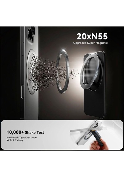 Jr-zs432 Magsafe Cüzdan, İnce Manyetik Kartlık, İphone 12/13/14/15/16 İçin Güvenli Uyum, Dayanıklı Malzeme, Kolay Erişim, Siyah