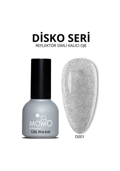 Momo Professional Disco Kalıcı Oje D001 Gümüş Reflective Flash Gel Polish 10 Ml