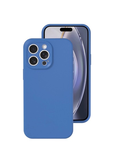 İphone 16 Pro Kılıf Nano İçi Kadife Silikon - Mavi