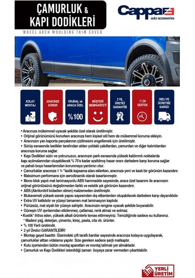Dacia Duster Çamurluk Dodik 2010-2013 Yılı Arası 8 Parça Siyah
