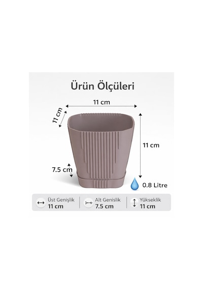 So-zb01 Zambak Dekoratif Plastik Saksı 0.8 Lt No:1 Mocha 6 Adet