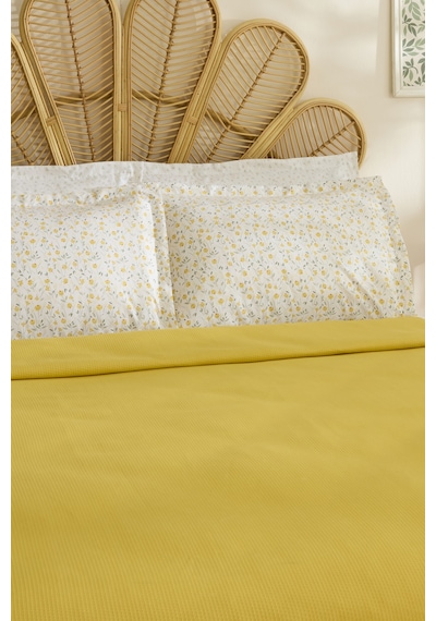 Karaca Home Lina Bambu Tek Kişilik Pike Takımı Sarı Sarı